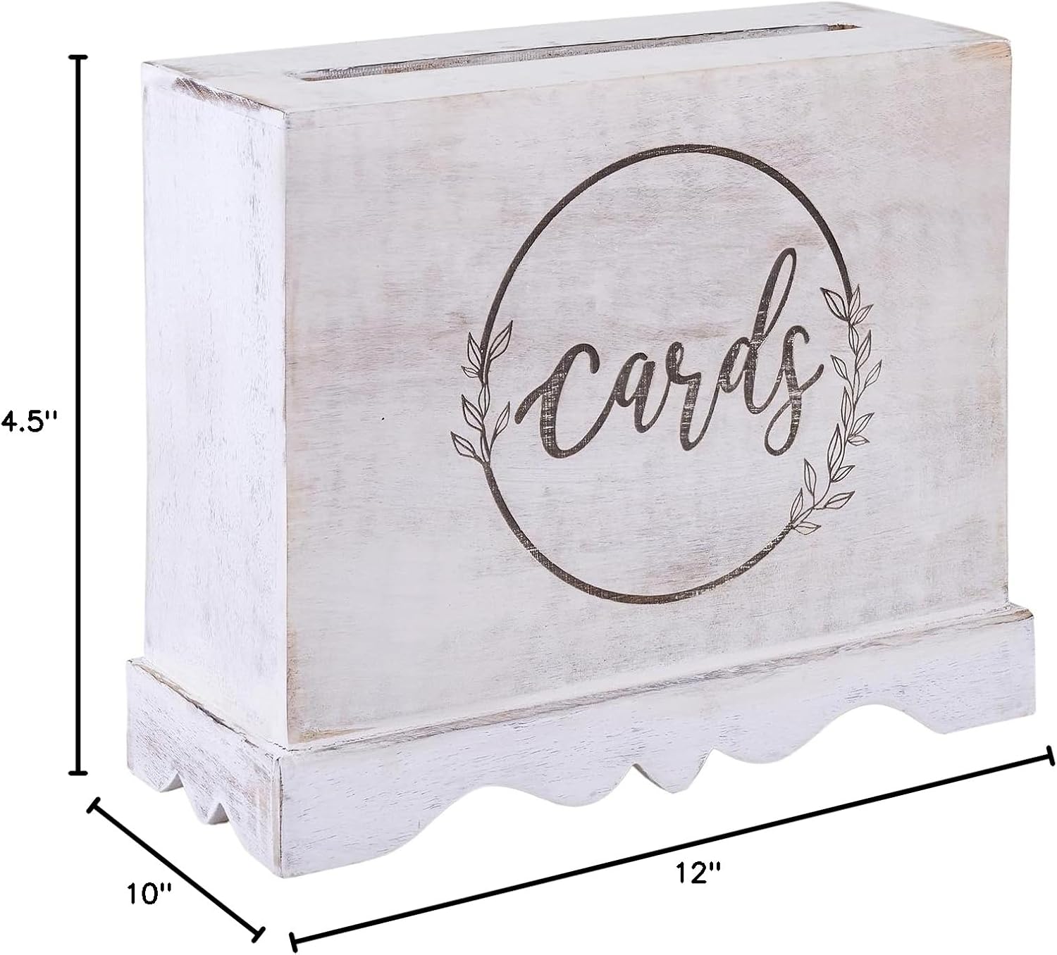 Wedding Card Box with Card Slit and Lock 12X10X4.5- Gift Wishing Well Card Box for Weddings, Receptions, Birthdays, Graduations, Baby Showers, Honeymoon Funds KHNDCNC (White)